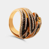 Sortija oro rosa con diamantes negros