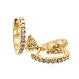 Aros de oro amarillo 18K con brillantes y diamante fancy