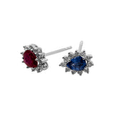 Pendientes con piedra talla pera y diamantes