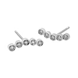 Pendientes trepadores con diamantes engastados en chatón