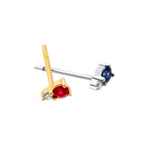 Pendientes con piedra talla redonda y diamante