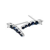 Pendientes trepadores con zafiros y diamante