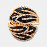 Sortija oro rosa con diamantes negros