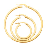 Aros de oro amarillo de 18K de sección cuadrada