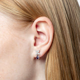 Pendientes con ocho diamantes talla marquís y zafiro