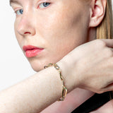 Pulsera fantasía bicolor oro 18K