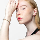 Pulsera fantasía bicolor oro 18K