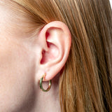 Aros de oro amarillo de 18K de sección cuadrada