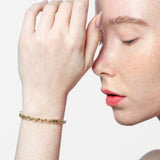 Pulsera cilíndrica bicolor oro 18K