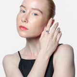 Sortija rombo con zafiros talla princesa