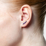 Pendientes trepadores con zafiros y diamante