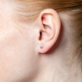 Pendientes con piedra talla redonda y diamante