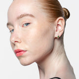 Aros de oro amarillo 18K con savorita y brillantes