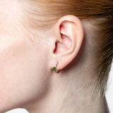 Aros de oro amarillo 18K con savorita y brillantes