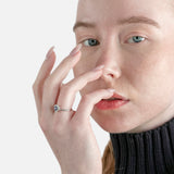 Sortija zafiro con orla de brillantes