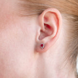 Pendientes con piedra talla pera y diamantes