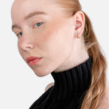 Aros de oro amarillo 18K con brillantes y diamante fancy