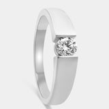 Solitario banda oro 18K con engaste al aire