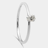 Solitario oro 18K talla oval cuatro garras