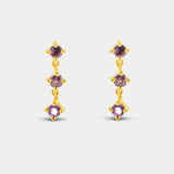 Pendientes oro rosa con Amatistas