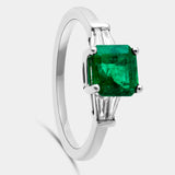 Sortija Esmeralda con trapecios