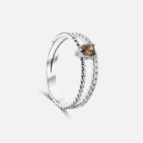 Sortija diamante marrón talla pera