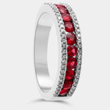 Media alianza con piedra de color y brillantes