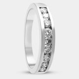 Media alianza de diamantes combinados brillantes y baguet