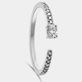Sortija abierta con brillante talla oval