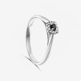 Sortija diamante negro central