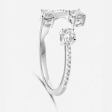 Sortija oro blanco con triple diamante