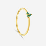 Sortija trébol esmeraldas