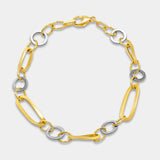 Pulsera fantasía bicolor oro 18K