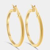 Aros de oro amarillo de 18K de sección cuadrada