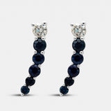 Pendientes trepadores con zafiros y diamante