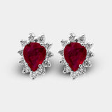 Pendientes con piedra talla pera y diamantes