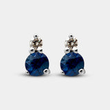 Pendientes con piedra talla redonda y diamante