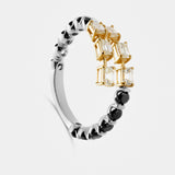 Sortija combinación oro negro y amarillo