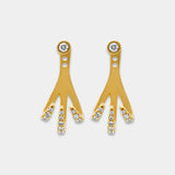 Pendientes de oro amarillo 18K con treinta y seis diamantes