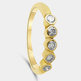 Media Alianza oro 18K diamantes engaste chatón