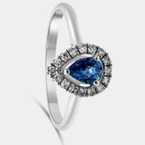 Sortija zafiro con orla de brillantes