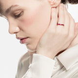 Sortija bicolor con rubís talla princesa