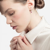 Pendientes oro blanco con Rubís talla oval