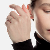 Sortija trébol esmeraldas