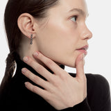 Pendientes flor con diamantes negros