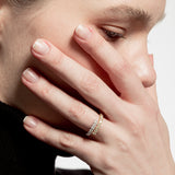 Sortija bicolor con diamantes