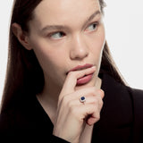 Sortija rombo con zafiros