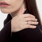 Sortija oro rosa con brillantes tricolor