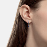 Pendientes largos oro blanco y zafiros