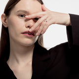 Sortija oro blanco con triple diamante